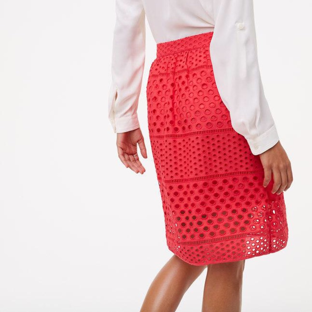 Ann Taylor red eyelet skirt